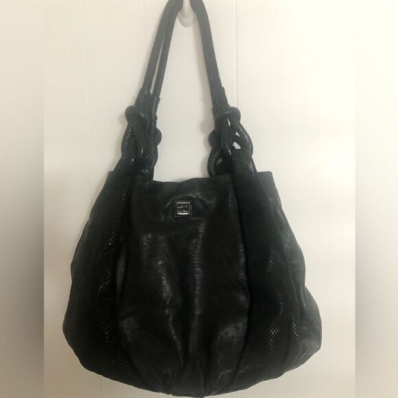 BOSS Orange Boho Leather Shoulder Handbag Black - Picture 4 of 4